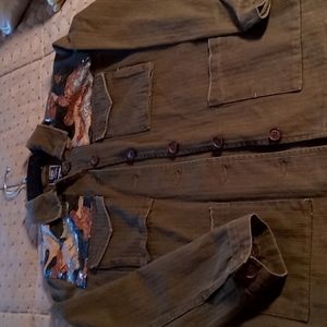 Women's Green Sequin Cambo Top/Jacket